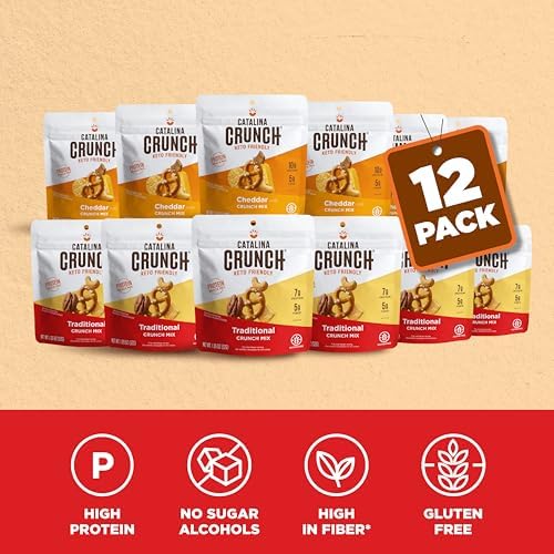 Catalina Crunch Protein Grab & Go Snack Mix with Cheese Crisps | At least 15g Protein, 2g Sugar per Pouch | Good Source of Fiber