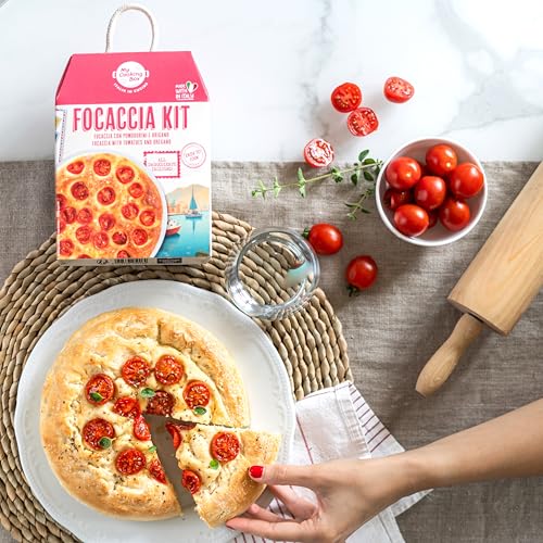 My Cooking Box Focaccia Mix Kit, Focaccia With Tomatoes, Foccacia Barese, Gourmet Dinner Kit Recipe, Product Of Italy, All The I