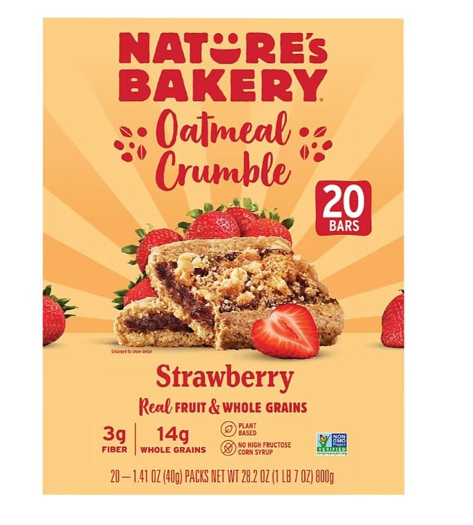 Natures Bakery Strawberry Oatmeal Crumble Bars - 20 Bars (Pack of 2)
