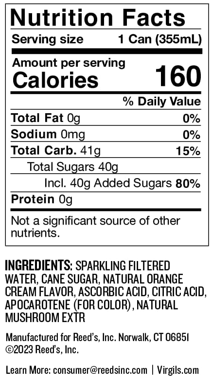 Virgils Handcrafted Orange Cream Soda - Zesty Bold Flavor - 12oz Cans  24 Pack