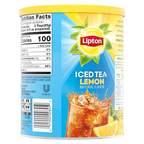 Lipton Lemon Iced Tea Mix  Sweetened  Makes 10 Quarts