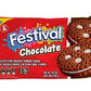 Festival Chocolate Cookies, Cream Chocolate Sandwich Cookies, Natural Dyes & Low Sodium, High Cream Content, 14.6 Oz (Pack Of 3)