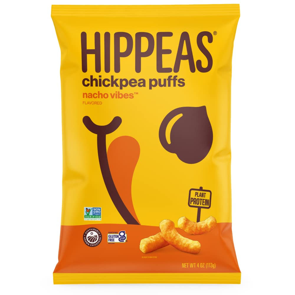 Hippeas Chickpea Puffs, Nacho Vibes, Vegan, Gluten-Free, 4g Protein, 4 Ounce
