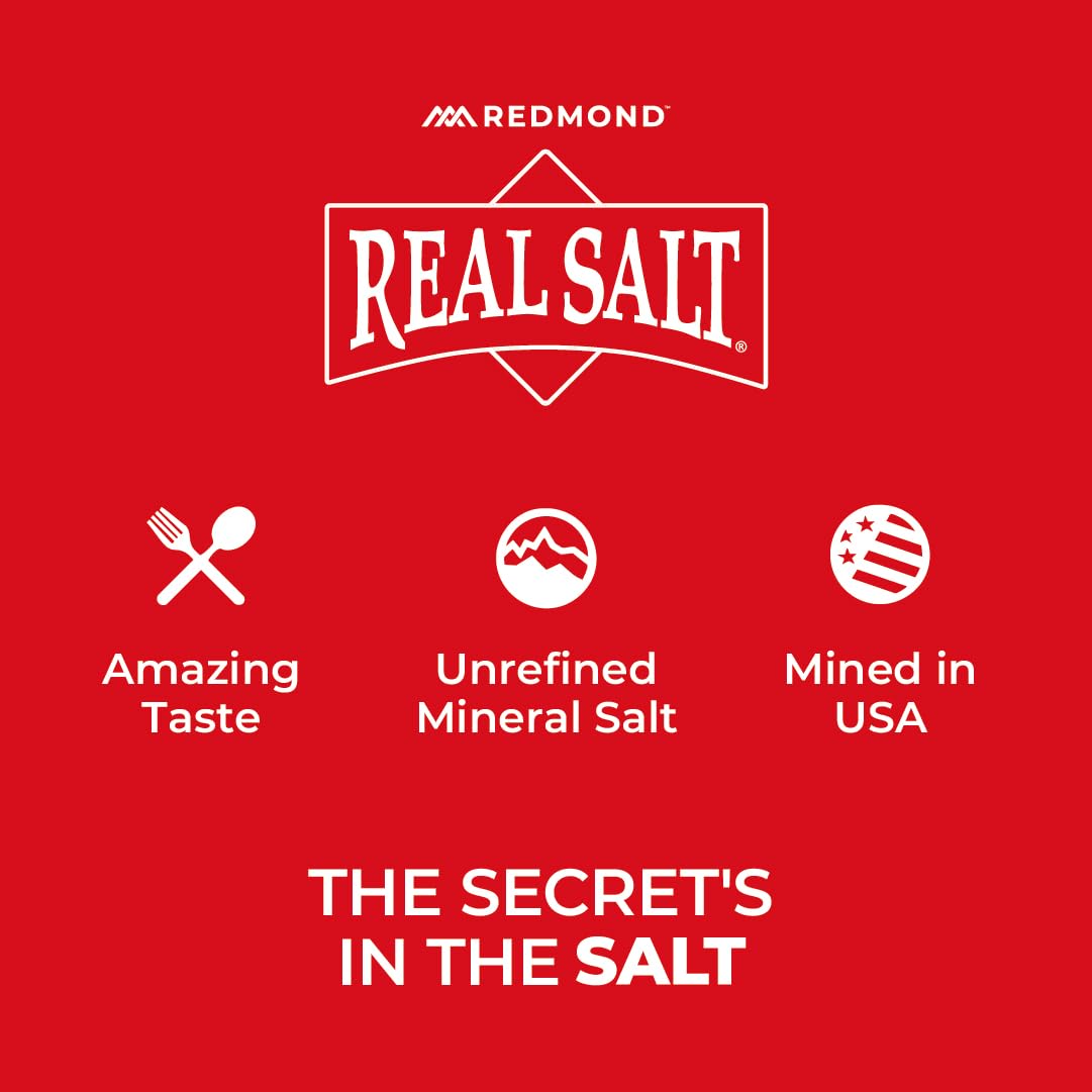 Redmond Real Sea Salt - Natural Unrefined Gluten Free Fine, 10 Ounce Shaker (2 Pack)