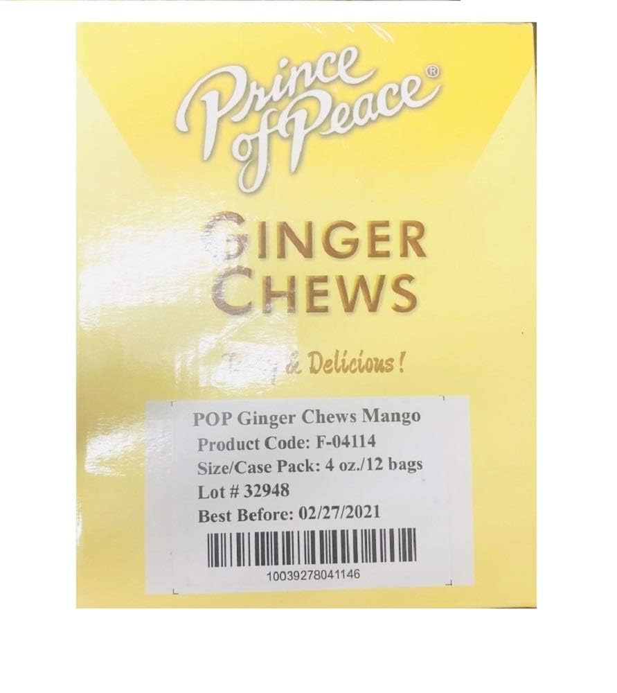 Prince Of Peace Ginger Chews Mango (12 Pack)