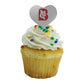 GRAPHICS & MORE Cupcake Toppers Set of 6, Acrylic, Heart Design, Bates College, One Size