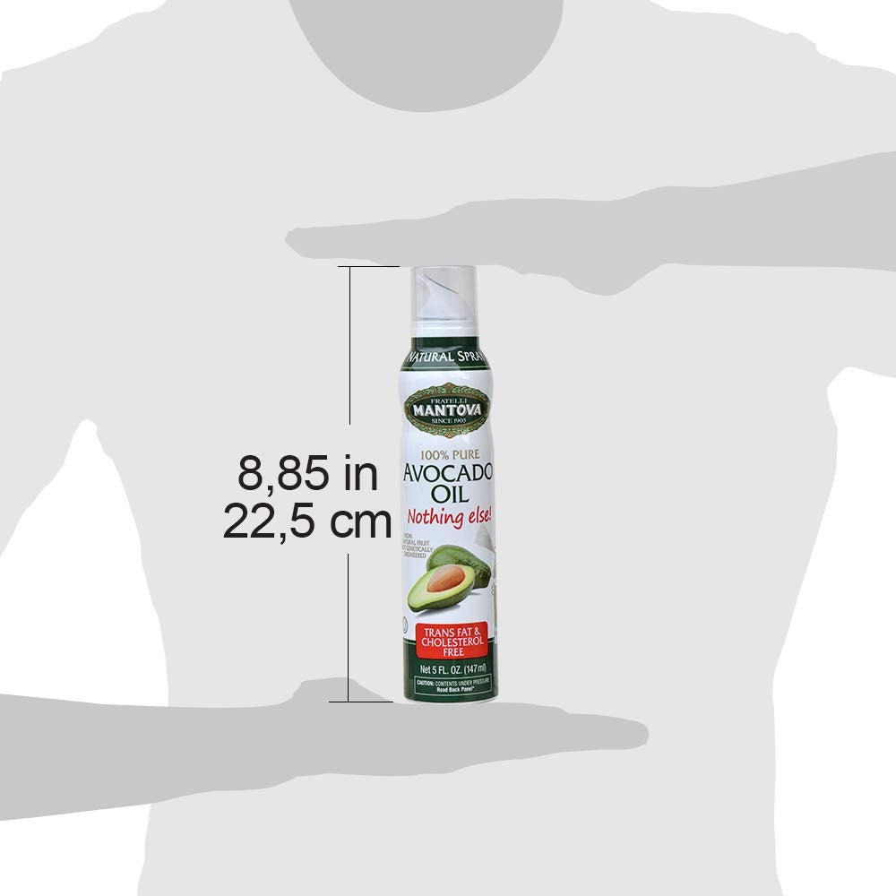 Mantova Avocado Oil, 100% Pure Cooking Oil Spray, Perfect For Healthy Keto Snacks, Baking, Grilling, Seasoning, Or Cooking, Our