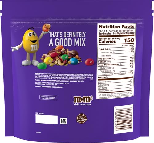 M&Ms Peanut Dark Chocolate Candy, Family Size - 19.2Oz Bag