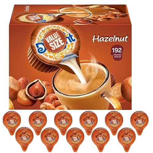 Hazelnut Coffee Creamer Singles, 192 Creamer Singles Included Great For Offices, Restaurants, Coffee, Bar, Gift And Homes