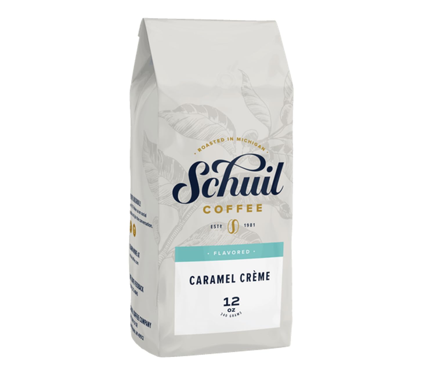 SCHUIL Caramel Creme Whole Bean Coffee, Fair Trade, Light Roast, 12 Ounce Bag
