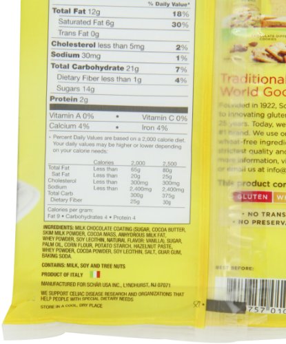 Schar Gluten Free Chocolate Hazelnut Bars 3-Count (6-Pack)