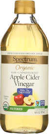 Spectrum Organic Apple Cider Vinegar, Filtered, 16 fl oz, Pack of 2