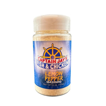 Captain Jay's Fish & Chicken World Famous Lemon Pepper Seasoning, 6 oz, Fish Seasoning, Chicken Seasoning