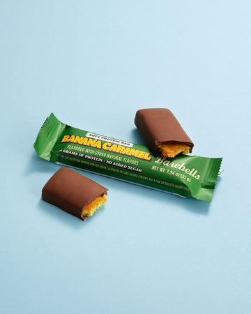 Barebells Protein Bars - Banana Caramel Soft Bar, 12 Count, 1.9Oz Bars - Protein Snacks With High Protein - Chocolate Protein Ba