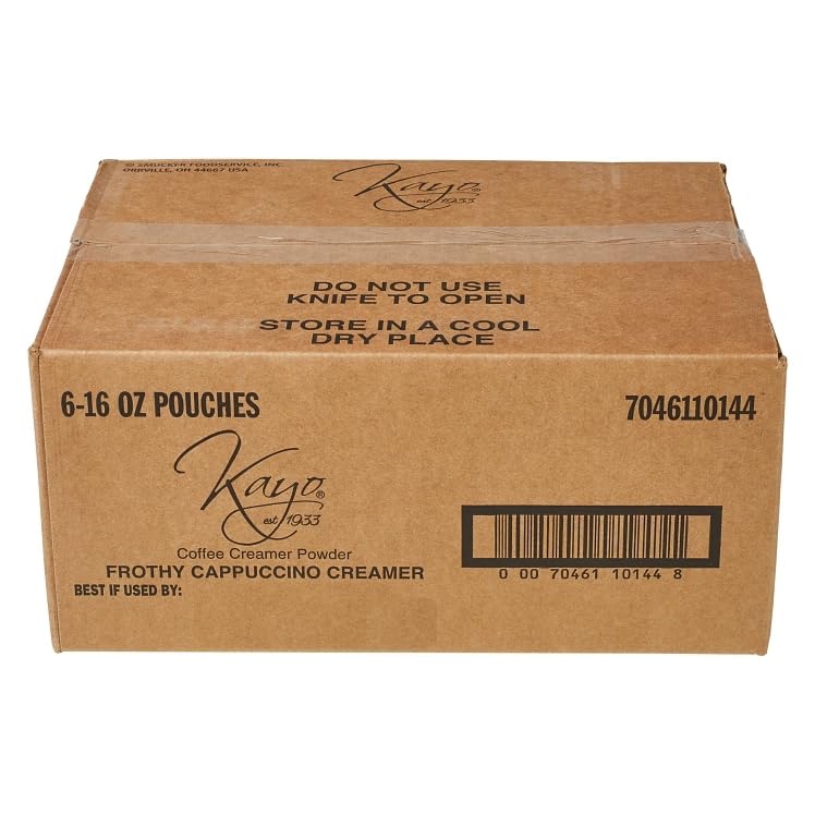 Brickhouse Kayo Frothy Cappuccino Non-Dairy Creamer, 6 x 1 lb Bags, 16 Ounce