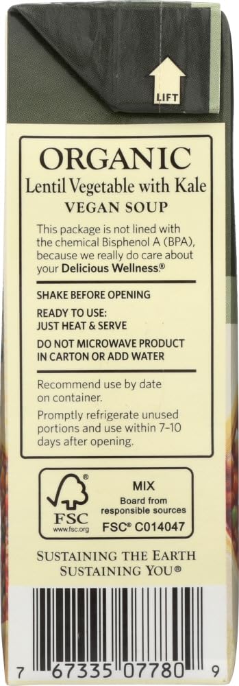 Dr. Mcdougall'S Right Foods Organic Vegetable Soup, Lentil, 18-Ounce (Pack Of 6)
