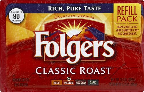 Folgers Classic Roast Coffee, Medium Roast Ground Coffee, 11.3 Ounces