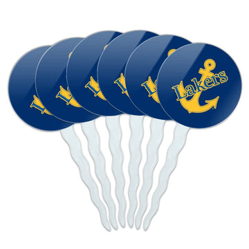 Lake Superior State University Primary Cupcake Picks Toppers Decoration Set of 6