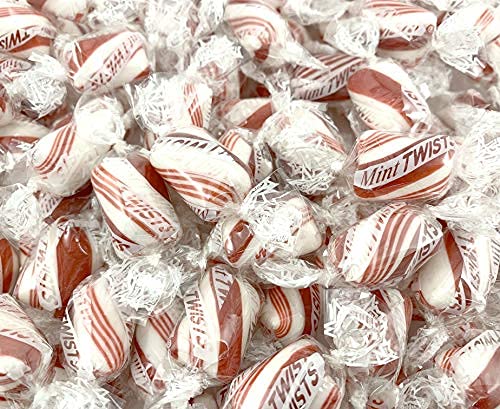 BLholife Peppermint Mint Candy Twists - 2 lb Individually Wrapped, Red & White Cylinder Shape