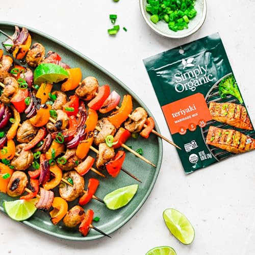 Simply Organic Teriyaki Marinade Mix, Vegan Friendly, Kosher, Usda Certified Organic, Gluten Free & Non-Gmo, 0.99 Ounce (Pack Of