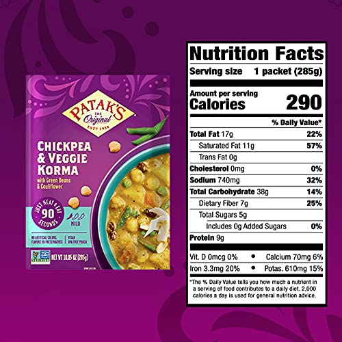 Patak'S Ready To Eat Meals Including Butter Chickpeas, Veggie Korma, Lentil & Tikka Masala, A Flavorful Balanced Melody Of Veggi