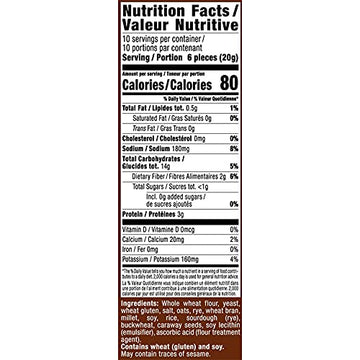Only Kosher Candy Melba Toast Classic Multigrain Kosher Parve with No Artificial Flavor, Fresh Natural Ingredients, Kosher Certi