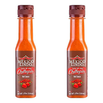 Mexico Lindo Chiltepin Hot Sauce | 14,200 Scoville Level | Traditional Spicy Flavor | 5 Fl Oz Bottles (Pack Of 2)