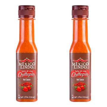 Mexico Lindo Chiltepin Hot Sauce | 14,200 Scoville Level | Traditional Spicy Flavor | 5 Fl Oz Bottles (Pack Of 2)