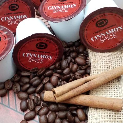 Cinnamon Spice Coffee Pods by Coffee Beanery - Medium Roast Arabica Coffee, 12 Count Pack