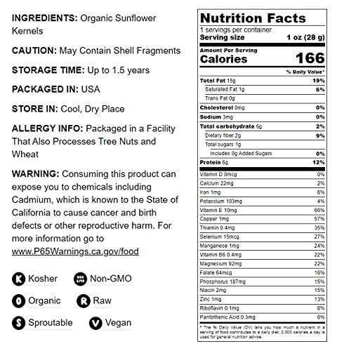Food To Live - Organic Sunflower Seeds, 18 Pounds Hulled, Raw, Non-Gmo, Dried Kernels, Unsalted, Kosher, Vegan, Keto, Paleo, Sir