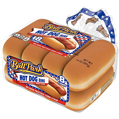 Ball Park White Hot Dog Buns, 8 Count, Hot Dog Buns, 14 Oz Bag