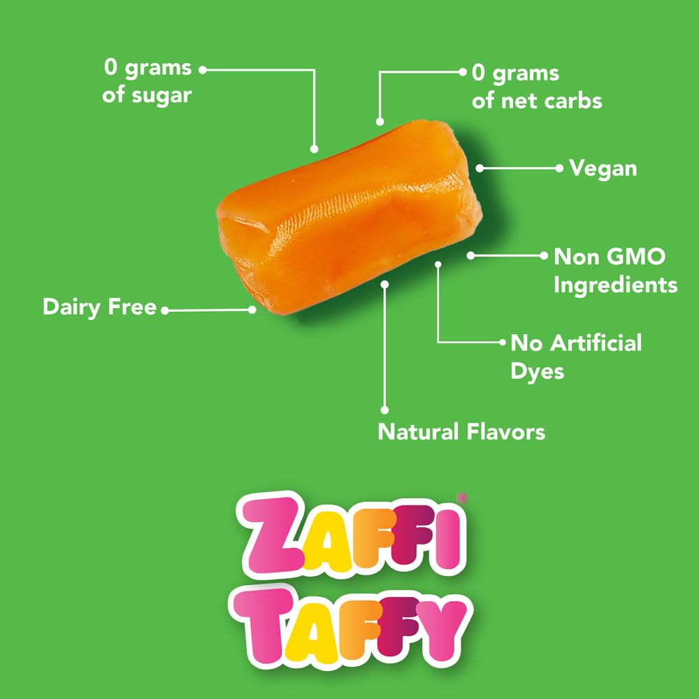 Zaffi Taffy Orange Cream - Indulge in the Creamy Citrus Flavor of Orange Cream Zaffi Taffy, 5oz Bag (Pack of 2)
