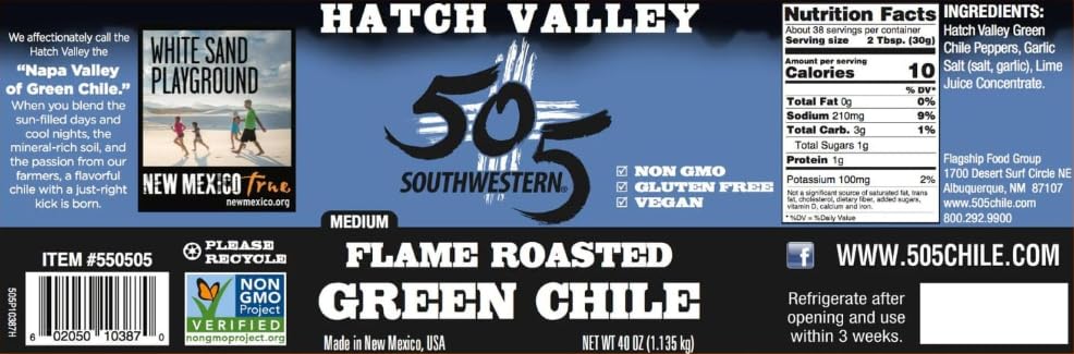 505 Southwestern Hatch Valley Diced Green Chiles, 40 Ounce (2 Pack)