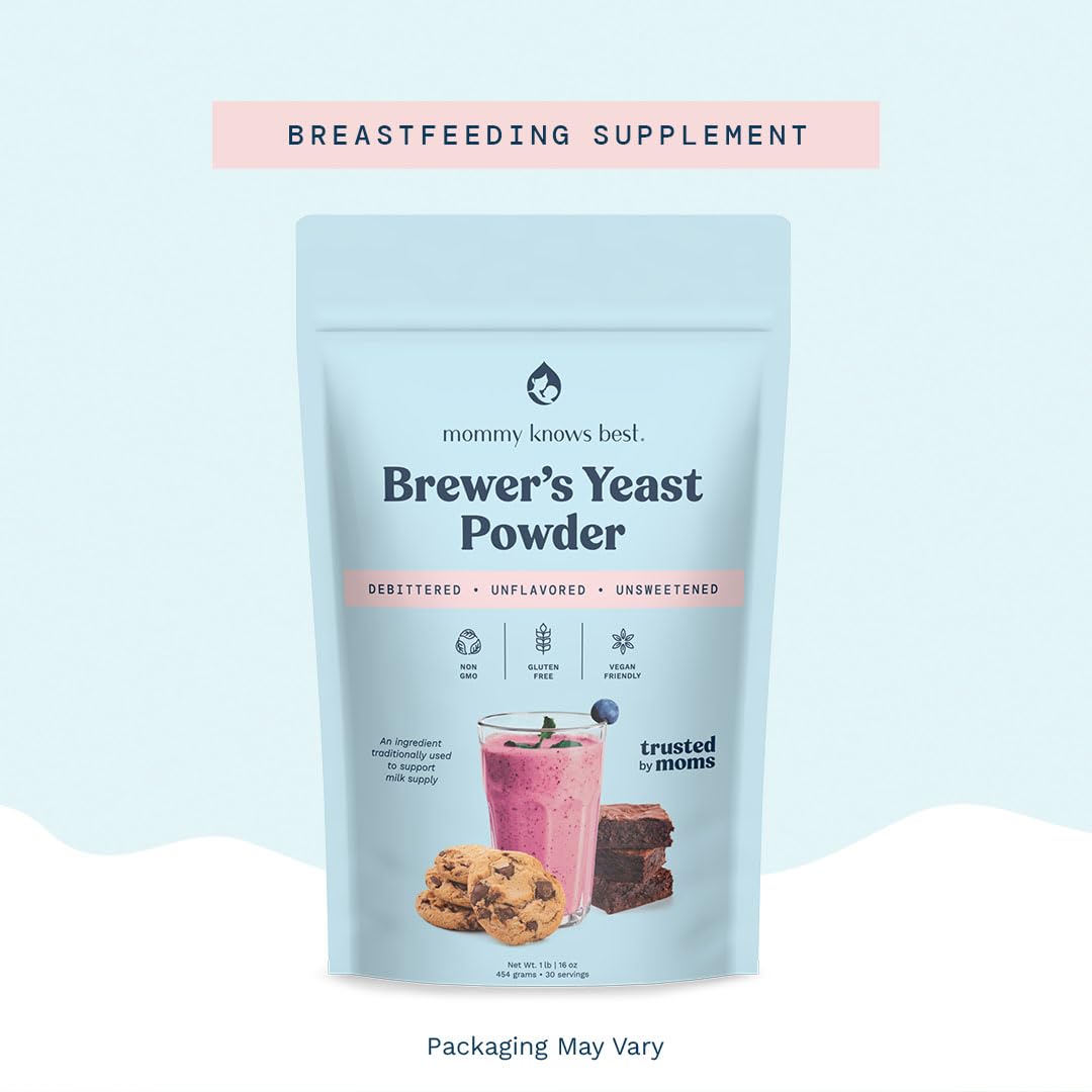 Mommy Knows Best malt-inspired Yeast Powder for Lactation Support, 10 oz, Debittered, Gluten-Free, Mild-Tasting