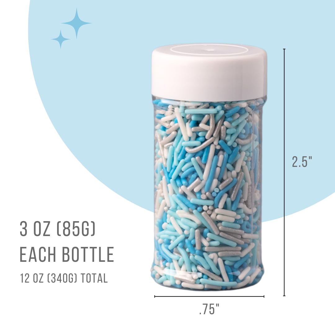 Sweets Indeed Winter Sprinkle 4-Pack - 10.90 oz | Blue Sugar Crystals  Shimmer Snowflakes  Winter Jimmies & Nonpareils | Frozen-Inspired Christmas & Holiday Baking Decorations