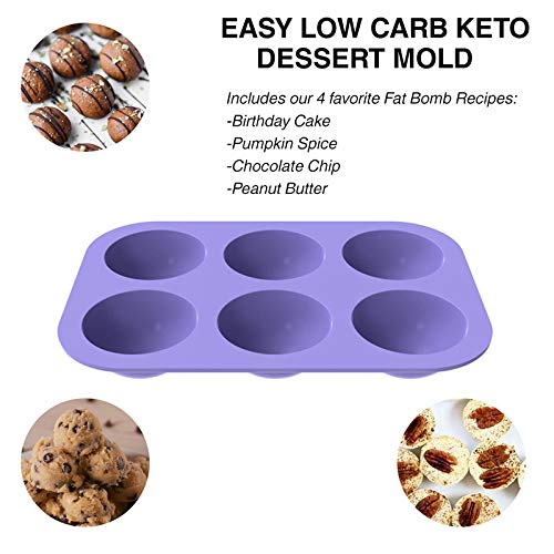 ATEASE Keto Fat   Snacks - 2 Pack Low Carb Dessert   - 4 Ketogenic Recipes - 7.6x5.3 in
