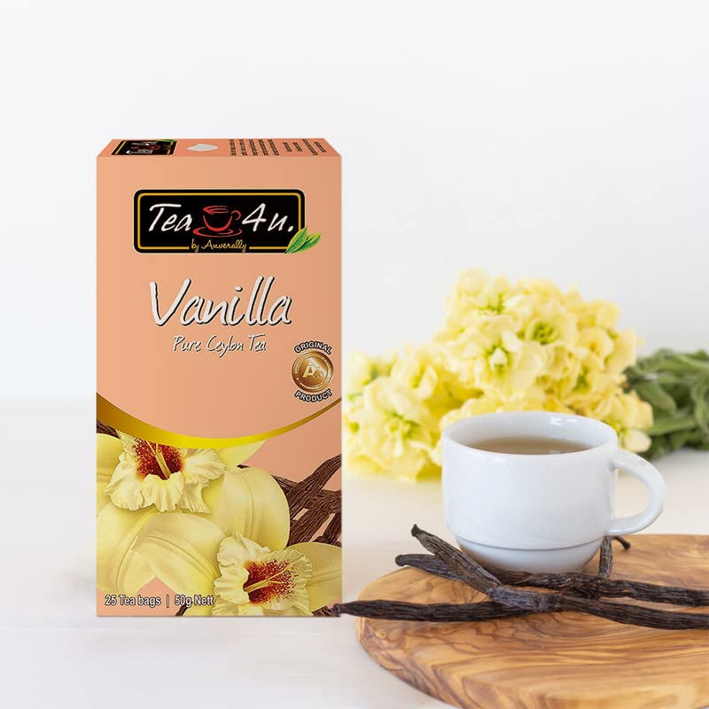 Tea4U Flavored Black Teabags - Original Ceylon Tea (Vanilla)