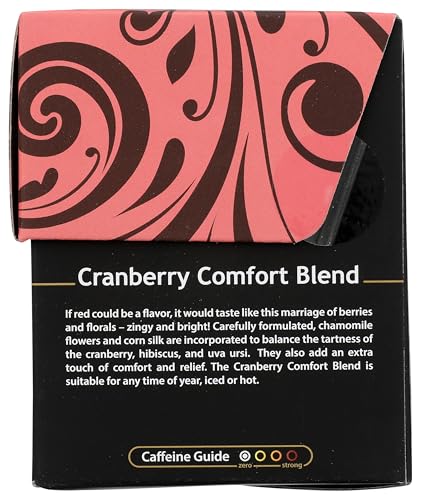 Buddha Teas Organic Cranberry Comfort Herbal Tea - Caffeine Free, Antioxidants, 18 Count (Pack of 1)