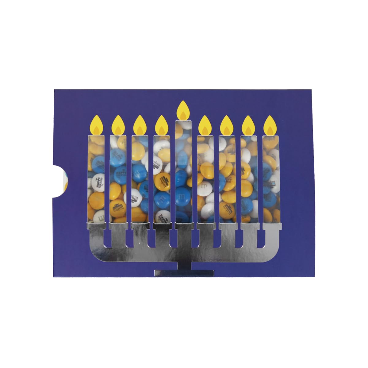 M&Ms World Hanukkah Milk Chocolate Candy - 1 Lb Hanukkah Chocolate Candies Gift Box  Great Holiday Gift  Blue Gold & White