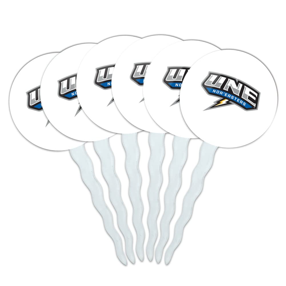 University of New England Secondary Logo Cupcake Picks Toppers Decoration Set of 6
