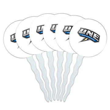 University of New England Secondary Logo Cupcake Picks Toppers Decoration Set of 6