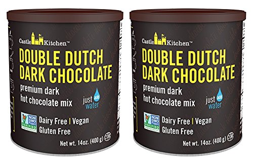 Castle Kitchen Double Dutch Dark Chocolate - Dairy-Free, Vegan Premium Hot Chocolate Mix - Just Add Water (Pack of 2)
