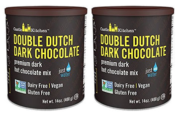 Castle Kitchen Double Dutch Dark Chocolate - Dairy-Free, Vegan Premium Hot Chocolate Mix - Just Add Water (Pack of 2)