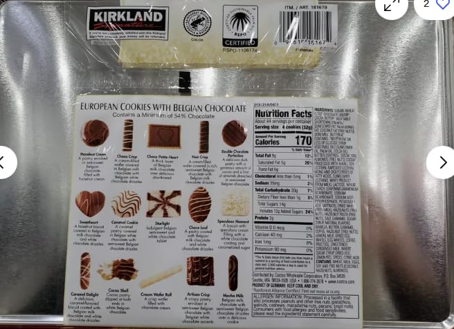 Kirkland Signature European Cookies With Belgian Chocolate, 49.4 Oz (2 Pack)