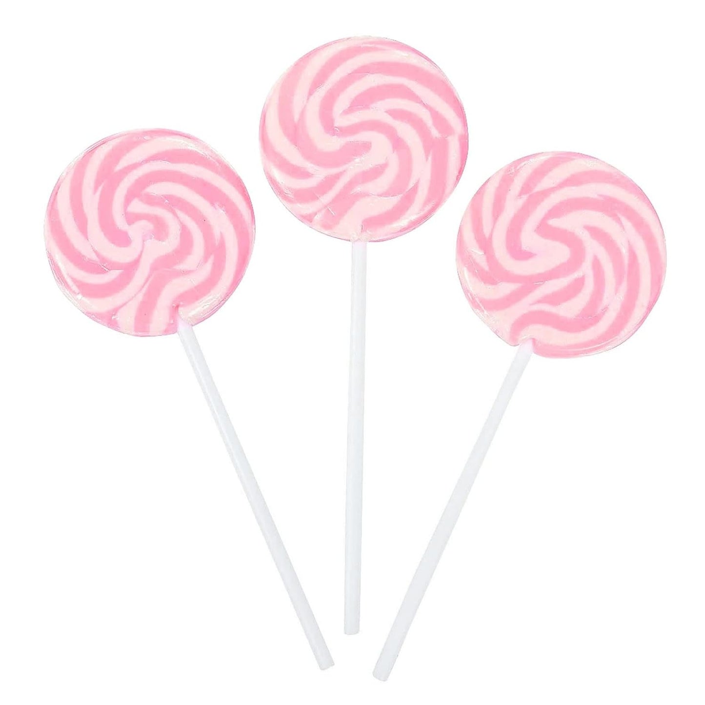 PINK SWIRL LOLLIPOPS - 24 CANDY SUCKERS INDIVIDUALLY WRAPPED - LARGE 2 INCH POPS - CANDY BUFFET