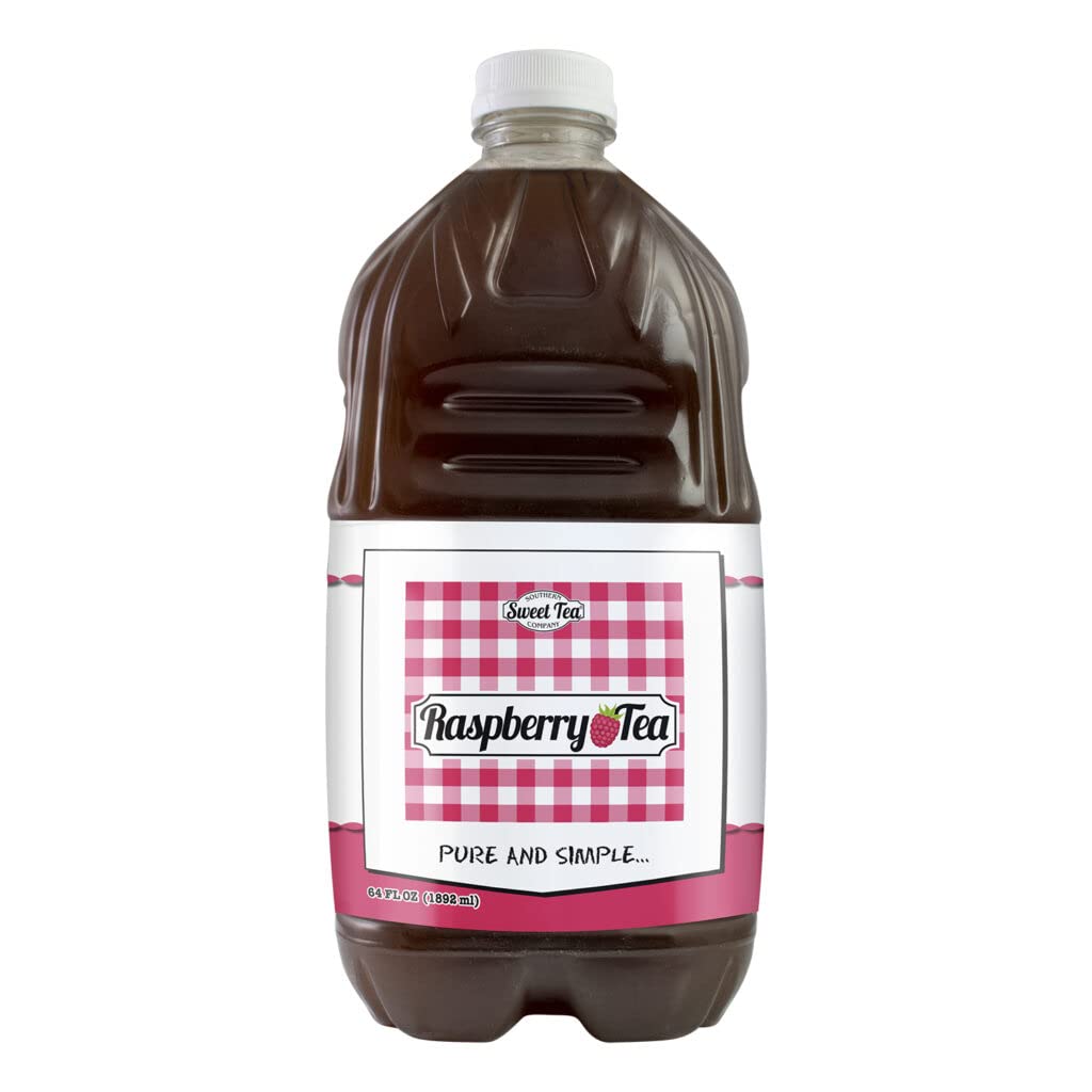 Iced Tea Sweet Raspberry Real Brewed, Pure Cane Sugar, Caffeinated All Natural Drinks, No Artificial Flavors or Colors (Large 64
