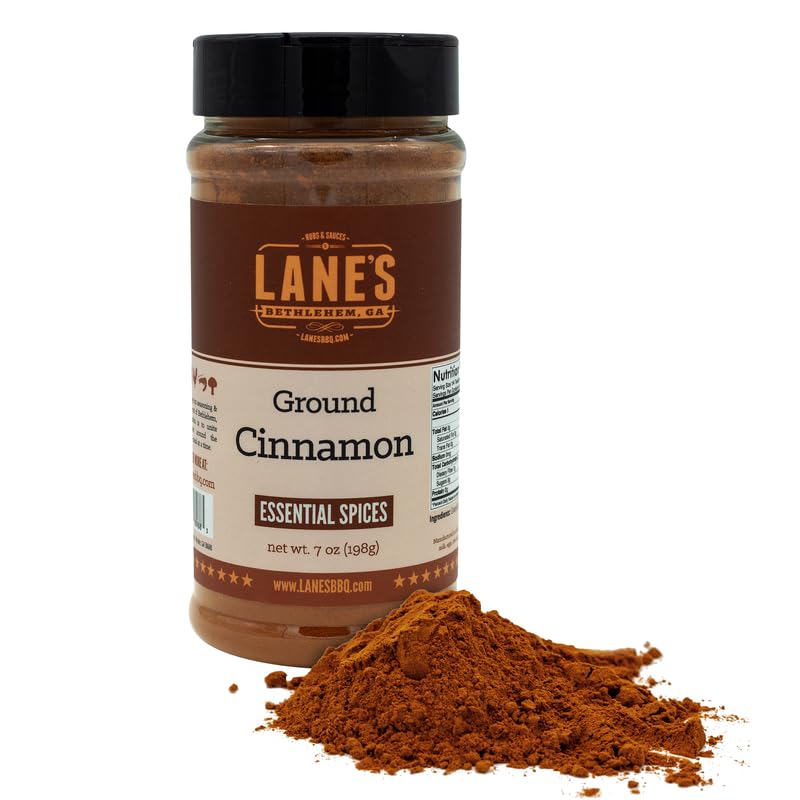 Lane's Ground Cinnamon Seasoning Spice, All-Natural Ground Cinnamon Powder for Coffee, Tea, Culinary Use, and More. Made in USA,