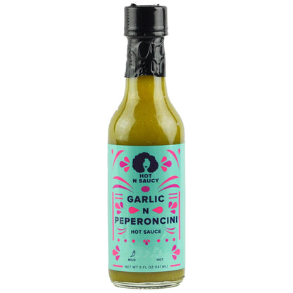 Hot N Saucy | Garlic N Peperoncini Hot Sauce, 5 fl oz