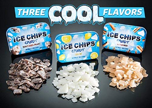 Ice Chips Xylitol Candy Tins 5.28 Oz Total (Lemon, 3 Pack) - Includes Band As Shown