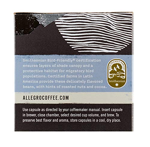 Allegro Coffee Early Bird Blend Pods, Organic, 10 Count, 3.8 Ounce, Model 6